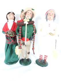 LOT OF 3 BYERS' CHOICE CAROLERS SCROOGE SECOND EDITION all signed