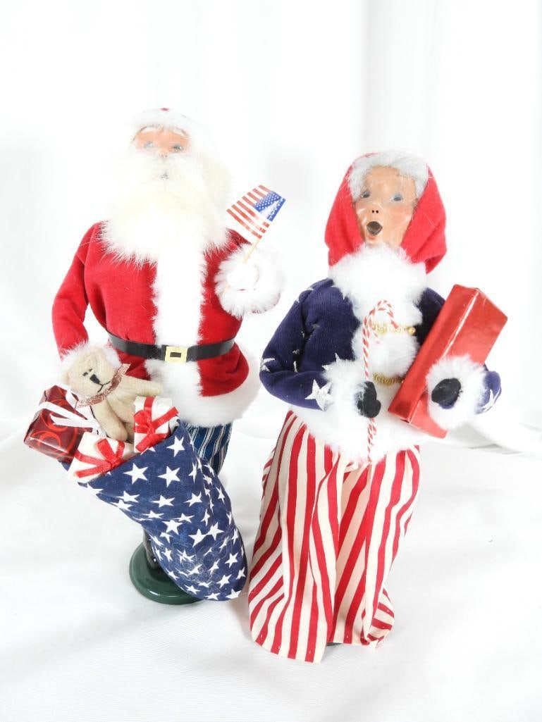 LOT OF 3 BYERS' CHOICE CAROLERS PATRIOTIC EDITION Santa Claus & Mrs. (1 of 11)
