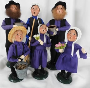 LOT OF 6 BYERS' CHOICE CAROLERS SIGNED LIMITED EDITION AMISH