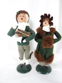 LOT OF 2 BYERS CHOICE THE CAROLERS signed, numbered limited edition