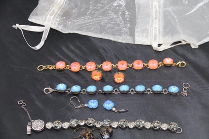 Sorelli Designer Jewelry 3 earrings and bracelet sets different colors