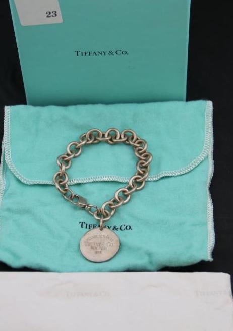 Authentic PLEASE RETURN TO TIFFANY Sterling Silver link bracelet 37 grams (1 of 11)