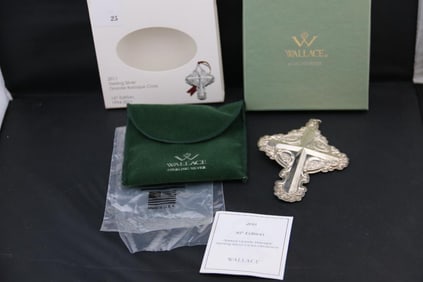 NEW in the box 2011 Sterling Silver Wallace Grande Baroque Cross 23 grams.