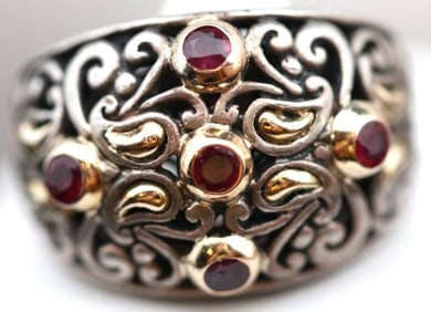 18Kt & Sterling silver Samuel Benham Ring