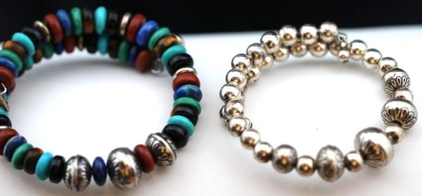 Lot of 2 Vintage Carolyn Pollack Sterling Silver bracelets