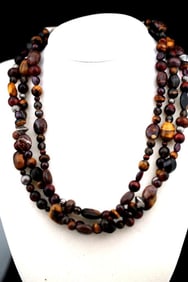 Vintage Carolyn Pollack Sterling Silver 3 strand native style necklace