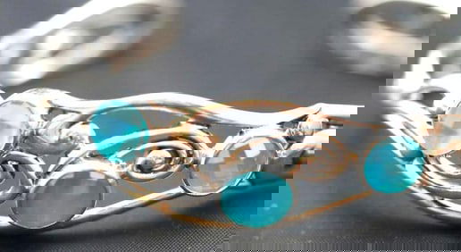 Vintage Carolyn Pollack Sterling Silver Turquoise faceted cuff bracelet