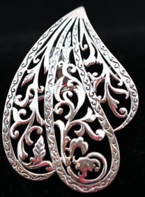 Vintage Carolyn Pollack Sterling Silver scroll brooch pendant