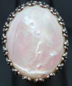 Vintage Carolyn Pollack Sterling Silver MOP Statement ring 19.3 grams