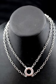 Vintage Carolyn Pollack Sterling Silver Chain pendant necklace