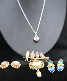 Lot of Joan Rivers Earrings, 2 brooches and earrings