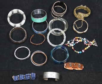 Huge Vintage Jewelry 18 piece lot of bracelets