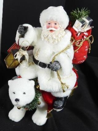 POSSIBLE DREAMS CLOTHTIQUE Polar Bear Express: DEPT 56 POSSIBLE DREAMS CLOTHTIQUE Polar Bear Express Santa riding polar bear with sack of presents and lantern, #6008591, new in original white box, 8.5"Lx5"Wx9.5"T