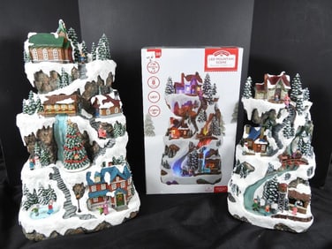 LOT OF 2 LED MOUNTAIN SCENES, Holiday, 1 with box