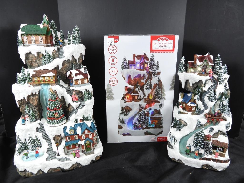LOT OF 2 LED MOUNTAIN SCENES, Holiday, 1 with box (1 of 6)