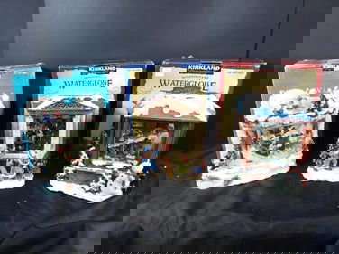 LOT OF 3 KIRKLAND WINDOWPANE WATER GLOBES