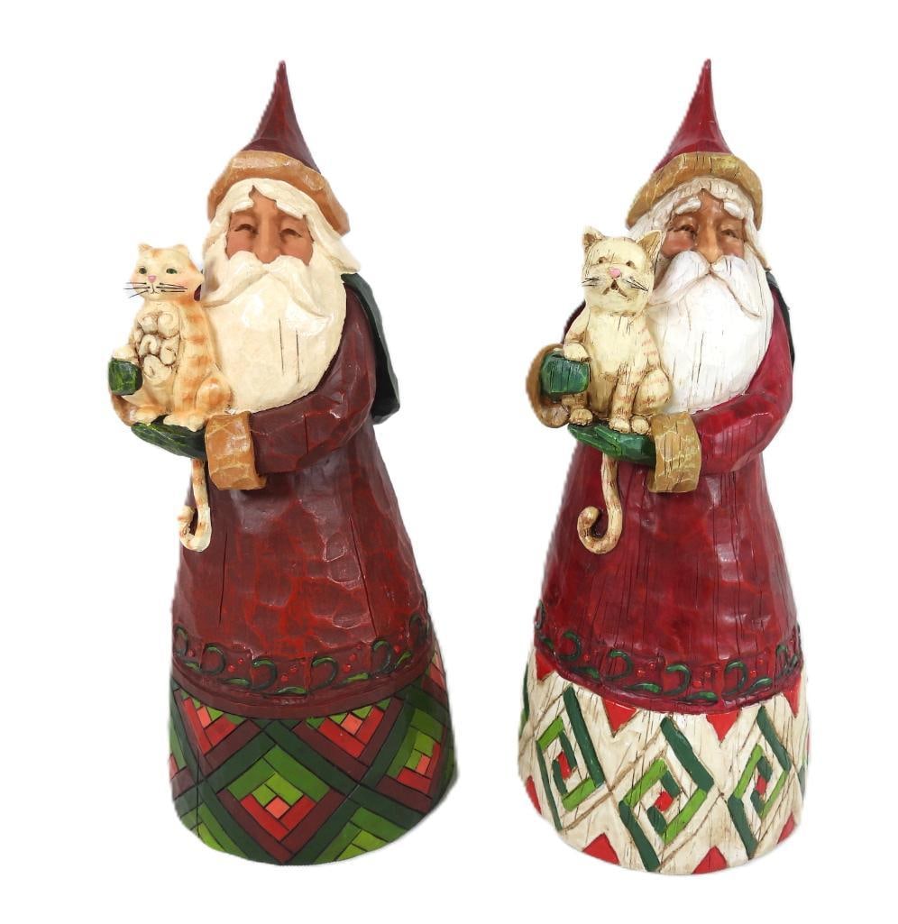 LOT OF 2 JIM SHORE Santas: C105167 and B105167: LOT OF 2 JIM SHORE Santas: C105167 Heartwood Creek 4"Lx4"Wx10"T, B105167 Heartwood Creek 4"Lx4"Wx10"T