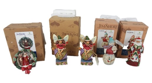 LOT OF 10 JIM SHORE ORNAMENTS, some in original boxes