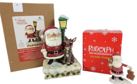 LOT OF 2 including ENESCO Rudolph and Santas