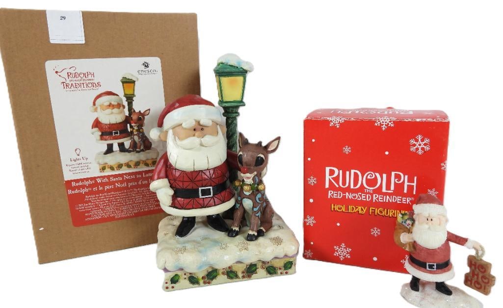LOT OF 2 including ENESCO Rudolph and Santas (1 of 8)