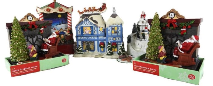 LOT OF 6 Assorted batter powered display Xmas