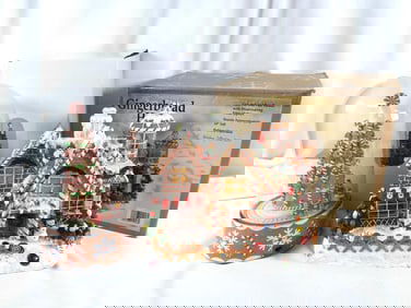 LOT OF 2 Gingerbread, globe/house, original boxes