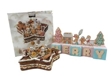 LOT OF 2: Tic Tac Toe Star Box, Merry Decor