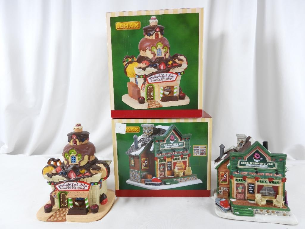 LOT OF 2 LEMAX Chocolate shop, Coffee & Doughnuts (1 of 5)