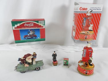 LOT OF 4 COCA-COLA, Santa, Mini action musical