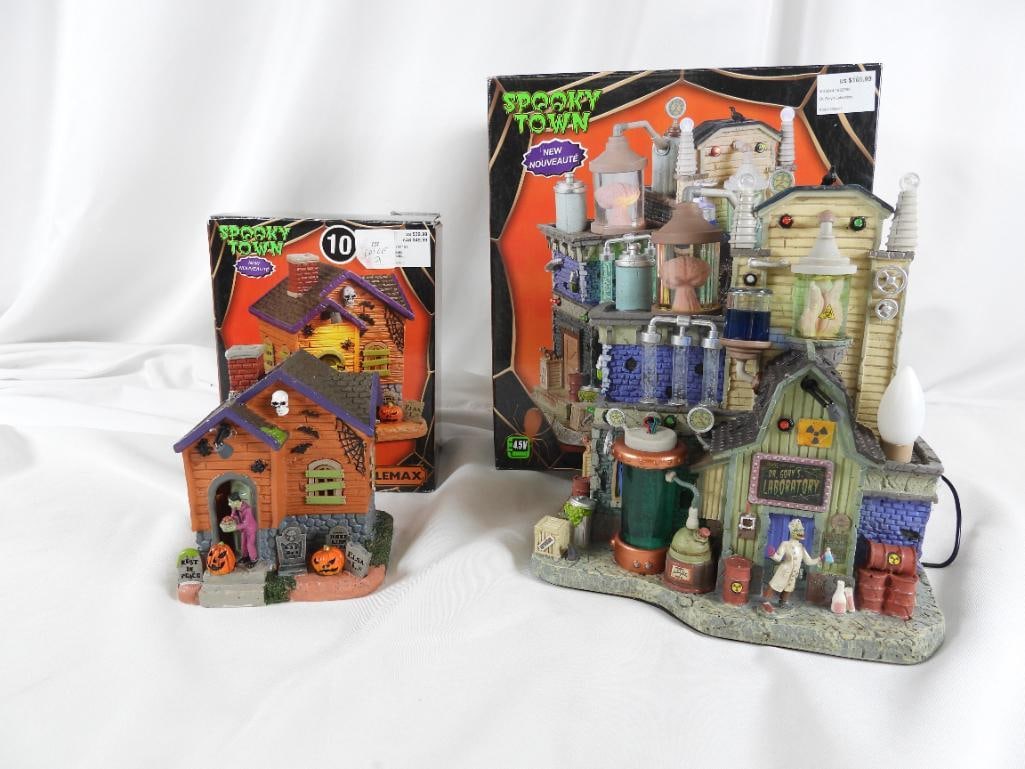 LOT OF 2 LEMAX SPOOKY TOWN Frank's Treats/Lab (1 of 14)