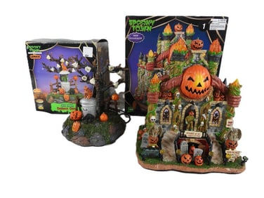 LOT OF 2 LEMAX SPOOKY TOWN Crypt/Garbage Ghoul