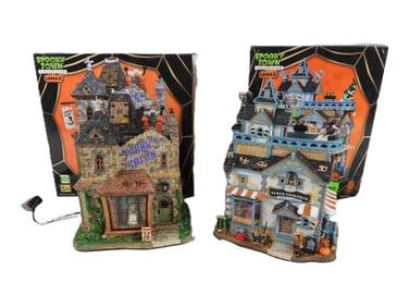 LOT OF 2 LEMAX SPOOKY TOWN Hair Salon/Boo-tique