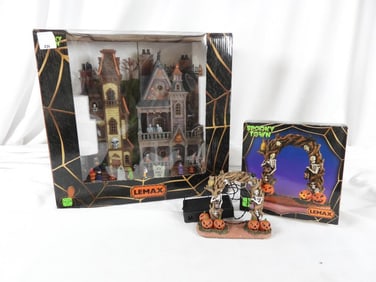 LOT OF 2 LEMAX SPOOKY TOWN Spooky Arch/Estate