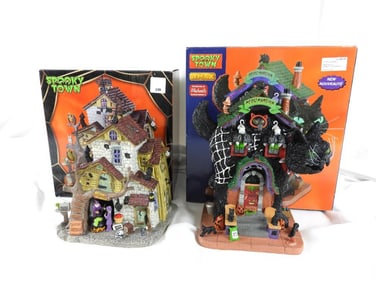 LOT OF 2 LEMAX SPOOKY TOWN Unique Residence