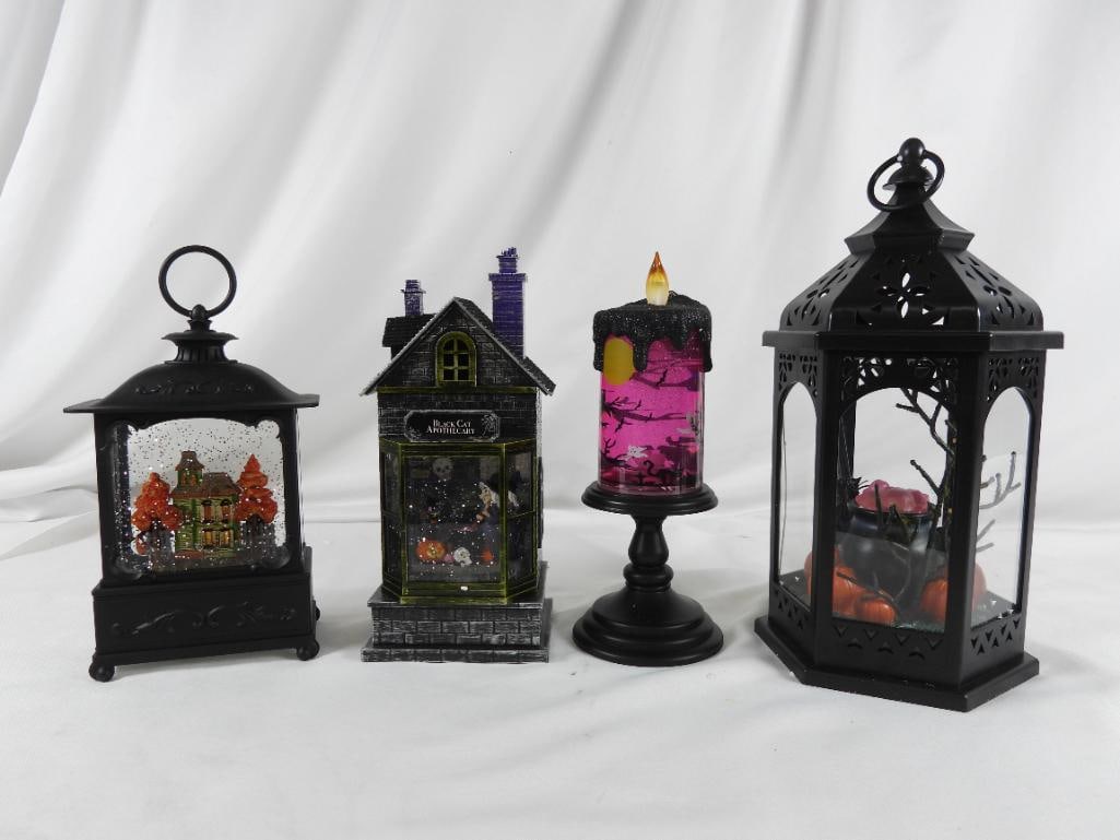 LOT OF 4 BATTERY-OPERATED HALLOWEEN: 3 Snowglobes (1 of 15)