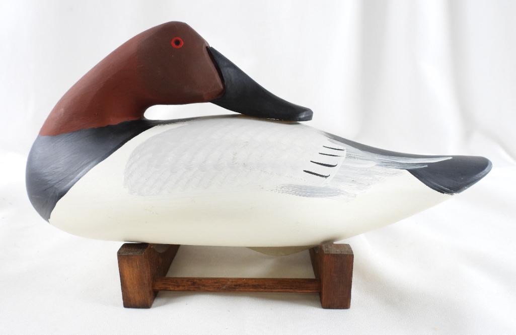 Captain Harry Jobes Hand-carved and painted wooden duck decoy, signed/dated 2007 (1 of 7)