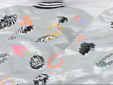 Reebok NFL All Over Team Embroidered Logo Jacket