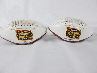 LOT OF 5 NFL ST LOUIS RAMS footballs, SUPER BOWL etc.