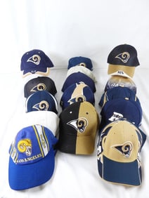 LOT OF 15 NFL ST LOUIS RAMS navy/gold caps