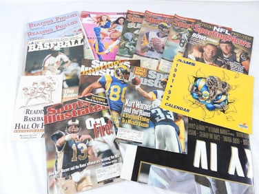 HUGE LOT OF NFL ST LOUIS RAMS/PHILLIES Ephemera