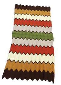 Antique handmade zigzag pattern afghan