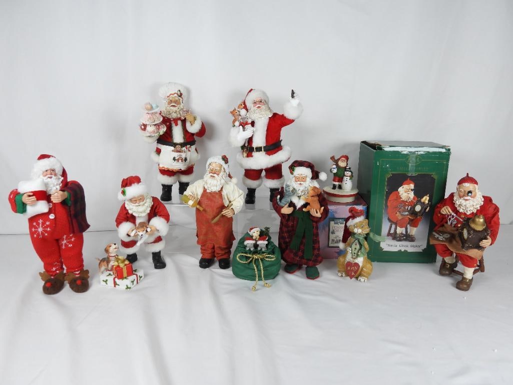 LOT OF 11 Christmas Santa figurines including possible dreams, KSA & more (1 of 2)