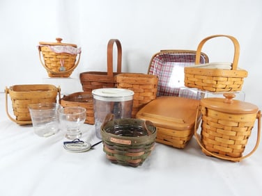 LOT OF 14 LONGABERGER Baskets and Accessories