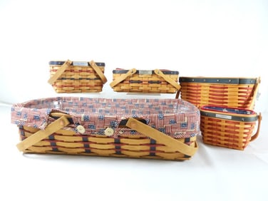 LOT OF 5 LONGABERGER AMERICANA, JUDY SIGNED