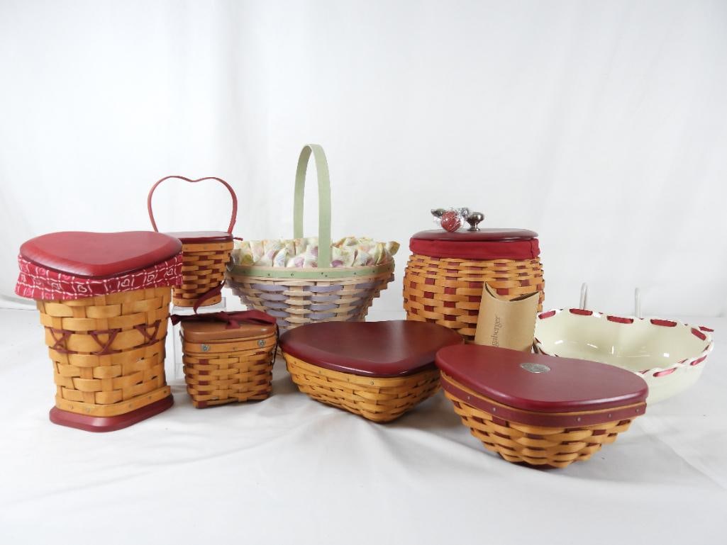 LOT OF 9 LONGABERGER: SWEETHEART and EASTER (1 of 14)