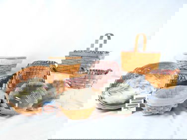 LOT OF 12 LONGABERGER BASKETS/ACCESSORIES