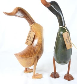 LOT OF 2 HAND STAINED WOOD DUCKS May be Smith & Hawkins