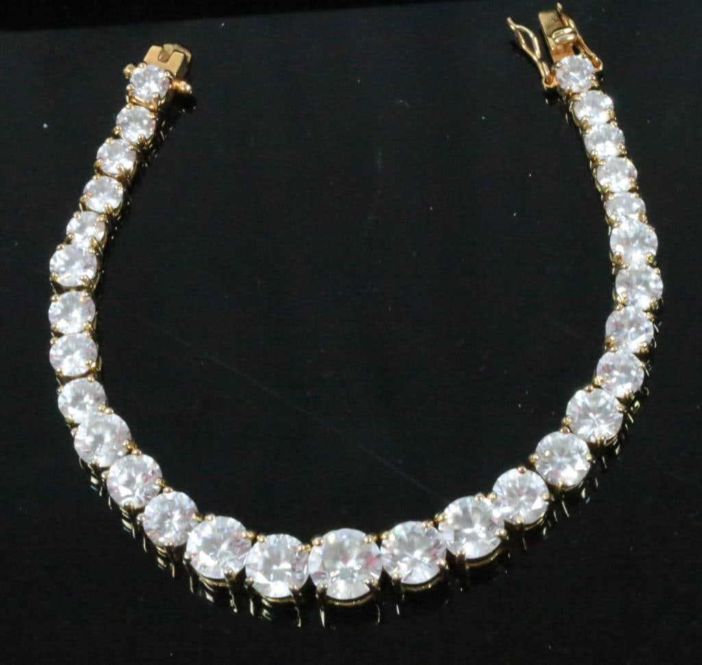 NEW in box diamonique gold over sterling silver bracelet (1 of 13)