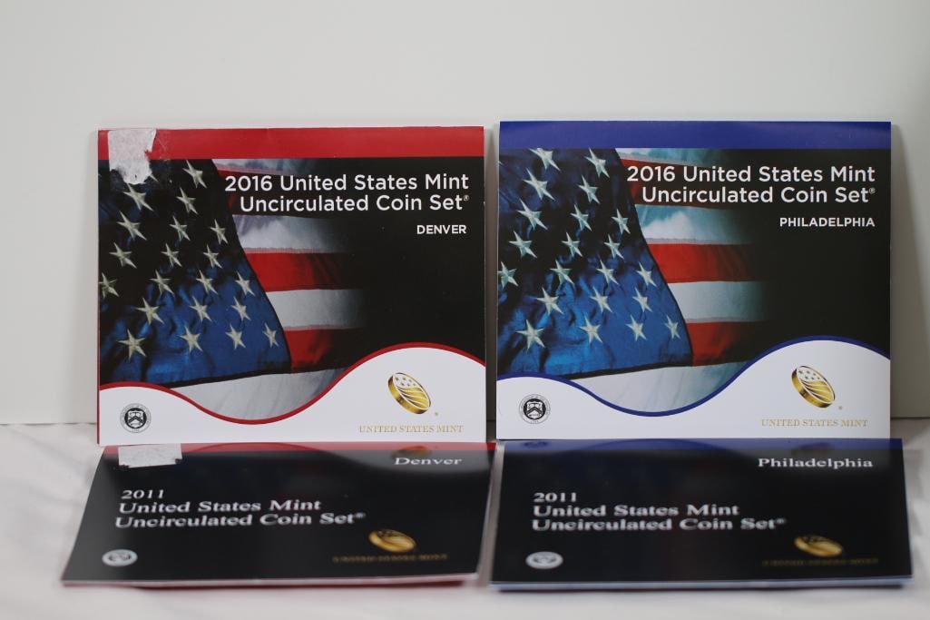 Lot of 4 US MINT Uncirculated Coin Sets 2011 & 2016 (1 of 6)