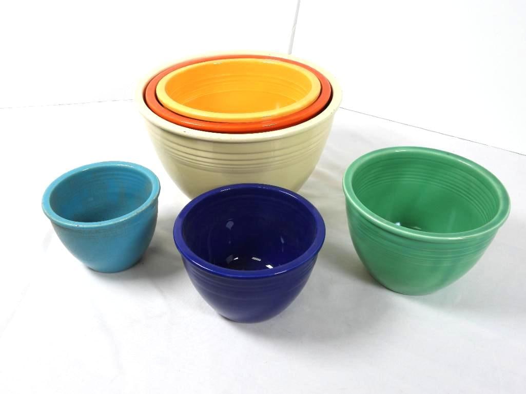 LOT OF 6 FIESTA MIXING BOWLS (1 of 3)
